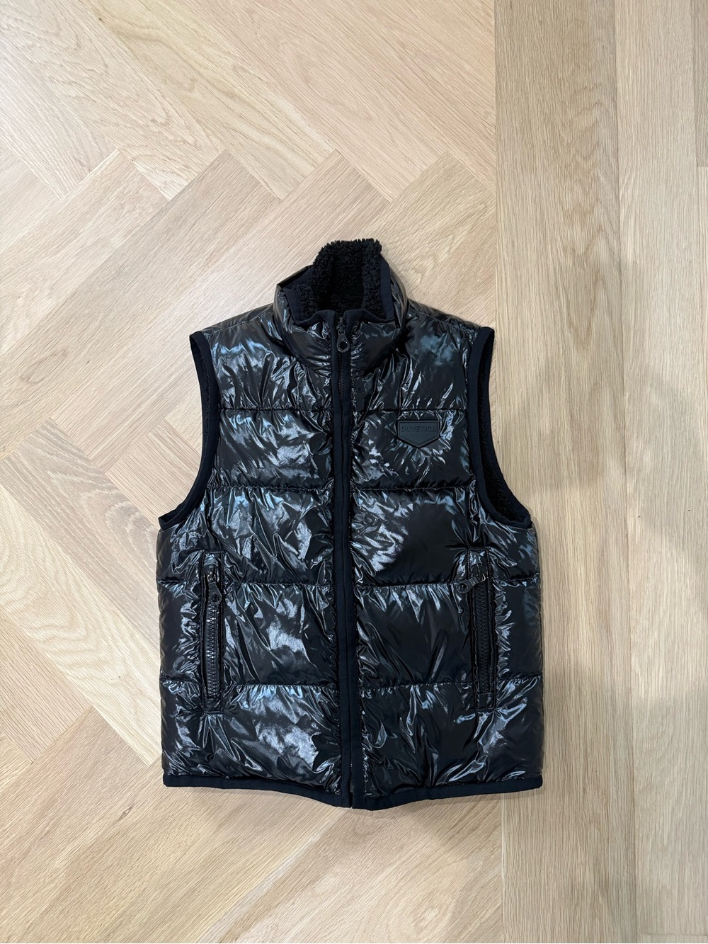 Black Quilted Reversible Puffer Vest
